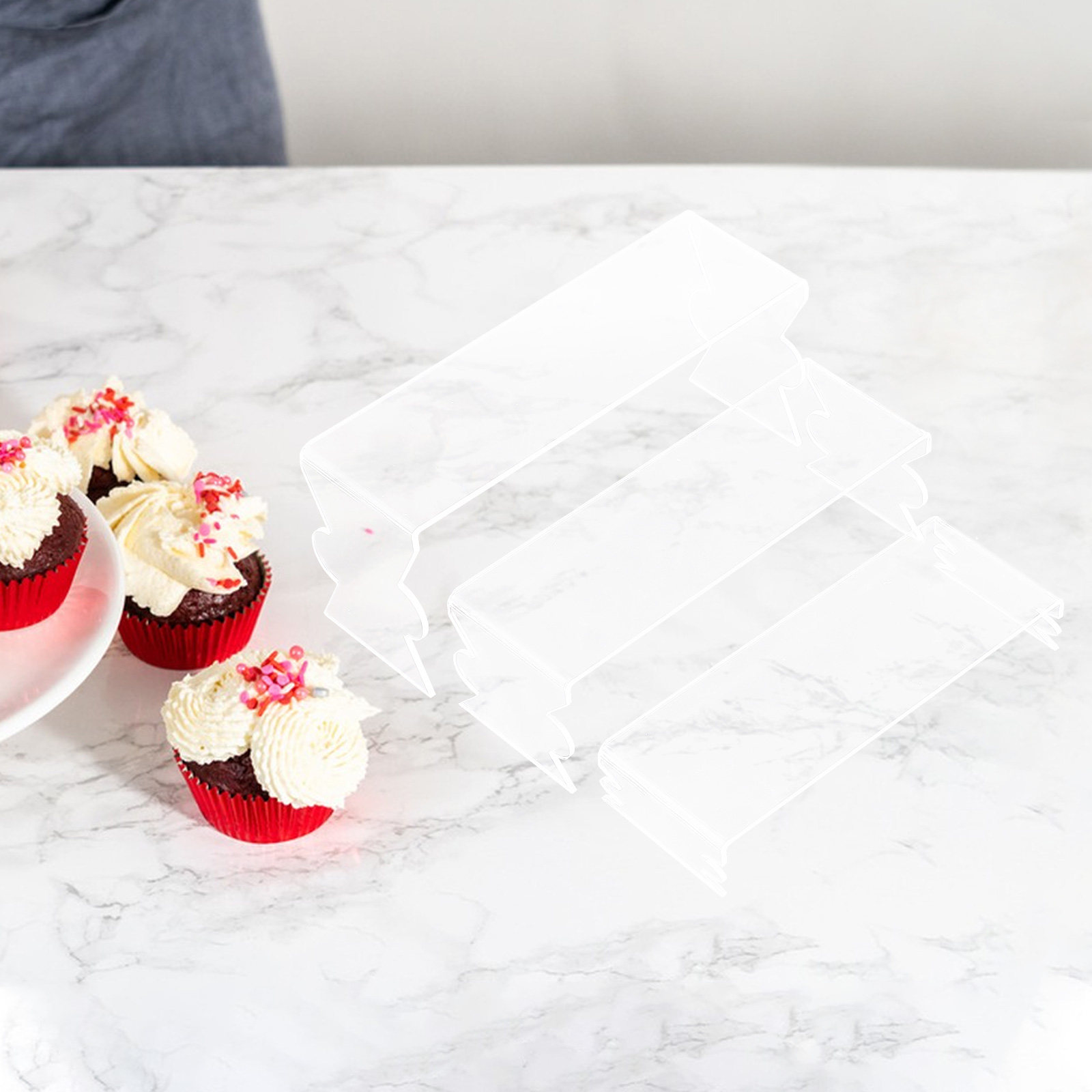 Display Risers Set - Set da 3 espositori in acrilico,